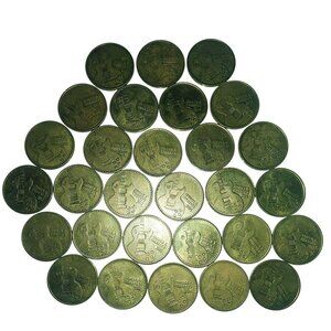 Chuck E Cheese Arcade Tokens Lot of 6 - 2003, 2004 Circulated